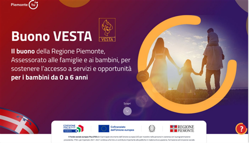 Buono Vesta: voucher della Regione Piemonte per le famiglie con bambini da 0 a 6 anni
Click day dalle 00.01 del 20 settembre